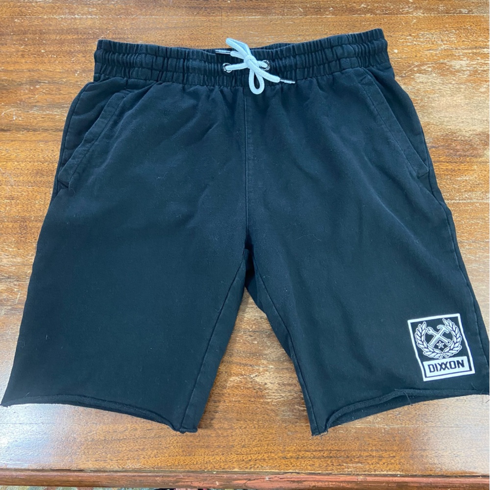 DIXXON Mens Black Sweat Shorts Logo Emblem Medium M